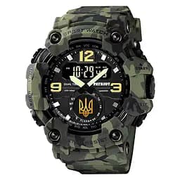 Наручний годинник чоловічий 004CMGRUAGD Тризуб золото Зелений камуфляж + Коробка. Patriot acs0031053 - мініатюра 6
