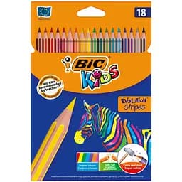 Карандаши цветные BIC Kids Evolution Stripes 18 цветов (950524)