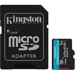 Карта памяти Kingston microSDXC, 1Tb Canvas Go! Plus, Class 10 UHS-I U3 V30 A2, адаптер SD, до 200/160 МБ/с (SDCG4/1TB)