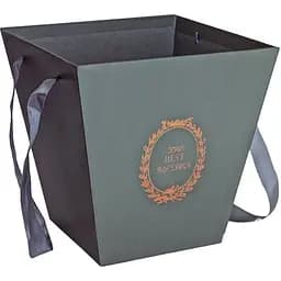 Подарочная коробка UFO Flowers 25x25x25 см серая (W9221 GREY BOX Flowers)