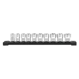 Набір головок торцевих хромованих 3/8'' MILWAUKEE, (10 19мм) на планці (10шт)
