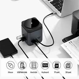БЗП + HUB WIWU Wi-W025 Cube 9in1 USB-C Gray - мініатюра 4