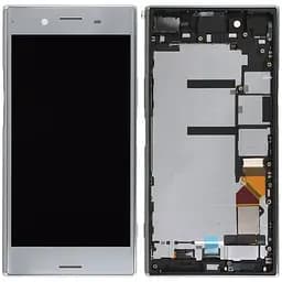 Дисплей Sony G8141 Xperia XZ Premium /G8142 сріблястий, Luminous Chrome, PRC, з рамкою