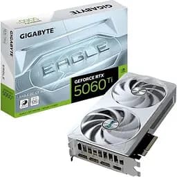 Відеокарта GeForce RTX 5060 Ti, Gigabyte, EAGLE OC ICE, 16Gb GDDR7, 128-bit, HDMI/3xDP, 2617/28000 MHz, 8-pin (GV-N506TEAGLEOC