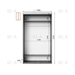 Шафа-купе Idea серія 9 120 x 60 x 210 см Венге темний Дзеркало - мініатюра 2