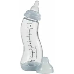 Скляна антиколікова пляшечка Difrax S-bottle Natural Blue з силіконовою соскою 250 мл (736FE Blue)