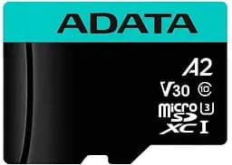 Карта пам'яті microSDXC (UHS-1 U3) A-DATA Premier Pro 128Gb Class 10 V30S A2 (R-100Mb/s W85Mb/s) (adapter SD) (AUSDX128GUI3V30SA2-RA1)