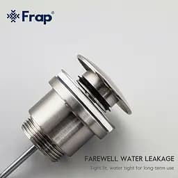 Донний клапан Frap F62-5, автомат, 1 1/4", сатин, Хром матовий - мініатюра 3