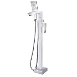 G3007-8 Змішувач для ванни підлоговий короткий гусак білий/хром Ø35 Gappo Jacob 1/3, Білий