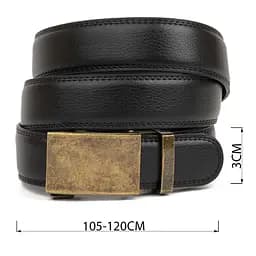Ремінь чоловічий з латунною пряжкою 20310 Vintage чорний 105-120 см - мініатюра 10