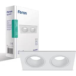Светильник точечный Feron DL0385 MR16 G5.3 пластик белый квадрат поворотный (1781)