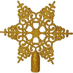 Верхівка на ялинку Зірка Linhai h-20 см золотистий глітер пластик (251987)