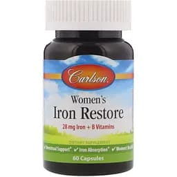 Залізо для жінок Carlson Labs Women's Iron Restore 60 капсули