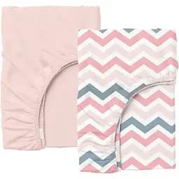 Набір простирадл на резинці Cosas ROSE ZIGZAG 60х120х12 см (SetSheet_Rose_ZigGreyRose_120x60)