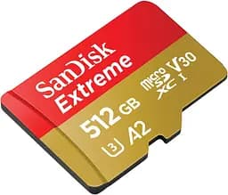 Карта пам'яті microSDXC (UHS-1 U3) SanDisk Extreme A2 512Gb class 10 V30 (R190MB/s,W130MB/s) (adapter SD) (SDSQXAV-512G-GN6MA) - мініатюра 4
