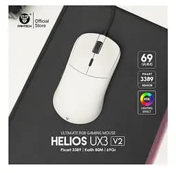 Игровая мышь Fantech UX-3 V2 HELIOS PixArt 3389, 400IPS, 50G, 1600DPI White - мініатюра 4