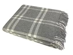 Плед вовняний Vladi Метро 200х220 дим-білий-дим 5 (20212)