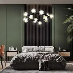 Кольцевая люстра с 15 двойными плафонами Ø 75 см Ст. SG 48/15 BK+CL+WT | Line F