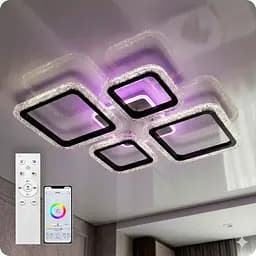 Люстра светодиодная 517 Light 3color с пультом 96Вт Чорный (02131)