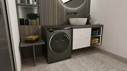 Haier Пральна машина фронтальна, 5кг, 1200, A, 42.3см, дисплей, інвертор, люк чорний, Wi-Fi, висота 70см, сріблястий - мініатюра 3