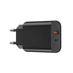 МЗП WIWU Wi-U002 Type C PD+QC Charger EU Plug Black - мініатюра 2