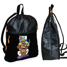 Рюкзак-мешок для обуви,спортивной формы Черепашки-ниндзя детская сумка для сменки с расширителем (01342)