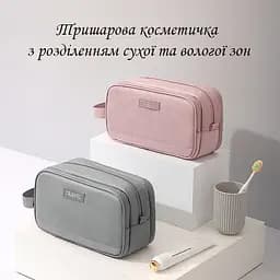 Органайзер-косметичка LoveYouHome дорожня 25х11х14 см сіра (59045) - мініатюра 6