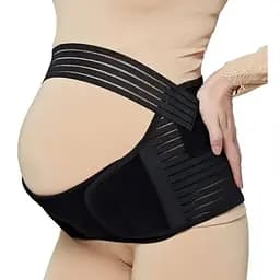 Регульований еластичний пояс бандаж для вагітних та післяпологовий XXL Black (16549)