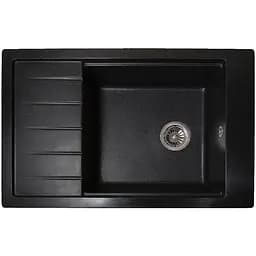 Гранітна кухонна мийка Romzha Patrat 78 Antracit (901) з крилом
