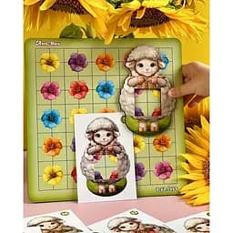 Дерев'яний пазл-сортер Вівця на галявині Ubumblebees (ПСФ096) PSF096, 20 карток - мініатюра 4