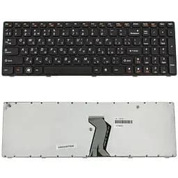 Клавіатура для ноутбука LENOVO (G570, G575, G770, G780, Z560, Z565) ukr, black, black frame