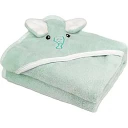 Дитячий рушник-куточок HomeBrand з вишивкою 80х80 см світло-зелений (60092)