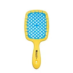 Щітка для волосся Salon Professional продувна 20 см SP0099 SL, Жовта з блакитним