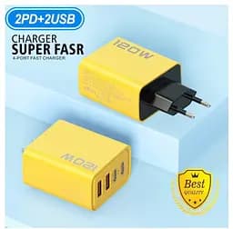 Зарядний пристрій універсальний Voltronic Super Fast Charger Dual PD Type-C + Dual QC3.0 USB 120 W - мініатюра 5