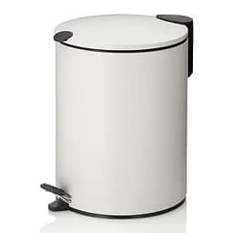 Ведро с педалью Mats, белое, 5л (23701)