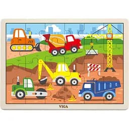Деревянный пазл Viga Toys Строительная техника 24 элементов (51463)