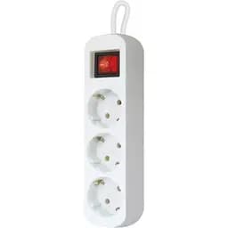 Мережевий подовжувач Defender S318 1.8 m 3 роз switch white (99233) - мініатюра 2