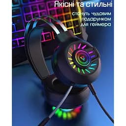 Дротові навушники з мікрофоном XTRIKE ME ігрові навушники з мікрофоном та RGB підсвічуванням, навушники для пк, Black
 - мініатюра 7