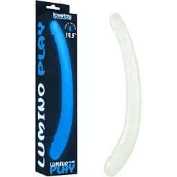 Двухсторонний фаллоимитатор Lumino Play 37 см синий