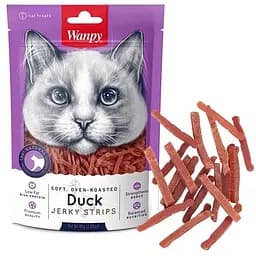 Wanpy Soft Duck Jerky Strips ванпи філе качки в'ялене смужки ласощі для котів 0.08кг