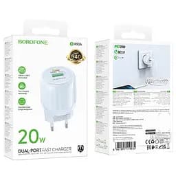 МЗП Borofone BA93A Lustrous PD20W+QC3.0 (1USB-A/1C) Blue - мініатюра 4