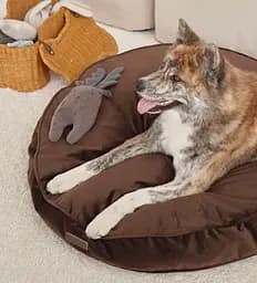 Лежак-подушка ортопедична для собак "Pearl" з ефектом пам'яті Memory Foam коричневий XS 60см - мініатюра 6