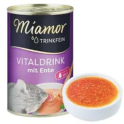 Бульйон для котів Miamor Vitaldrink з качкою 135 мл - смачний напій з ніжними шматочками м'яса для зволоження