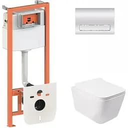 Набір Q-tap інсталяція 3 в 1 Nest QT0133M425 з панеллю змиву лінійною QT0111M08381CRM + унітаз з сидінням Crow QT05335170W