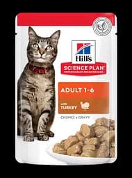 Вологий корм для дорослих котів Hill's SP Adult з індичкою, 85 г х 12 шт.