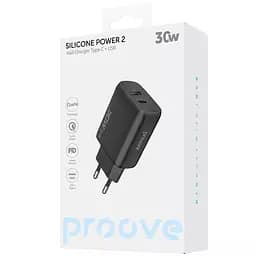 Зарядний адаптер блок живлення Proove Silicone Power 2 30W (2 порти Type-C + USB) WCSP23110001 чорний - мініатюра 2
