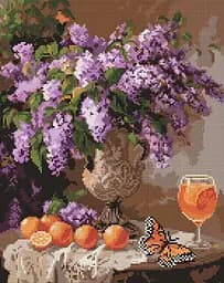 Набор с алмазной мозаикой Сиреневый аромат Ideyka AMO8125, 40x50 см