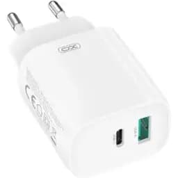 Мережевий зарядний пристрій XO CE29 20W 1USB-A+1USB-C Fast Charger with TYPE-C cable (NB-Q231A) Білий
