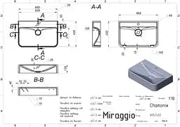 Умивальник Miraggio CHAMONIX GRAY (8813457) Mirasoft, Матовий, Накладний/Підвісний, Сірий - мініатюра 2