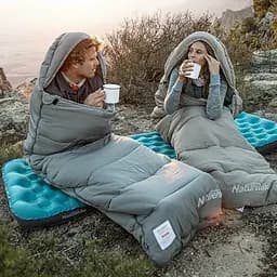 Спальник з капюшоном Naturehike M400 CNK2350WS023, (1°C), правий, сірий - мініатюра 2